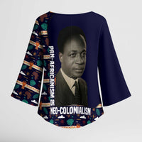 Kwame Nkrumah Kimono Sleeve Blouse Ghana Pan-African Print Design Portrait and Anti-Colonial Legacy Tribute - Wonder Print Shop