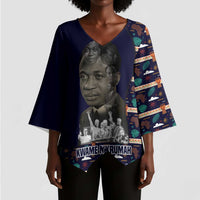 Kwame Nkrumah Kimono Sleeve Blouse Ghana Pan-African Print Design Portrait and Anti-Colonial Legacy Tribute - Wonder Print Shop