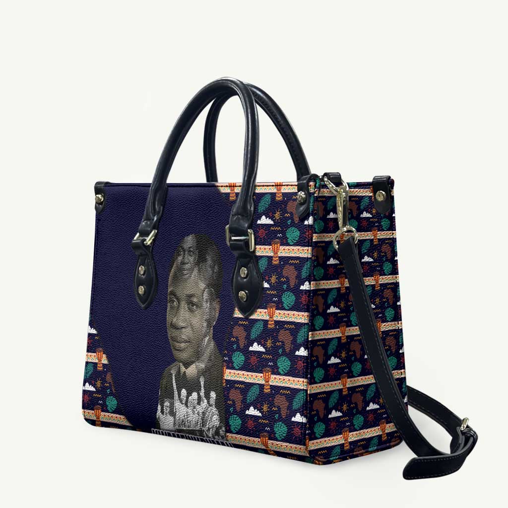 Kwame Nkrumah Leather Bag Ghana Pan-African Print Design Portrait and Anti-Colonial Legacy Tribute - Wonder Print Shop