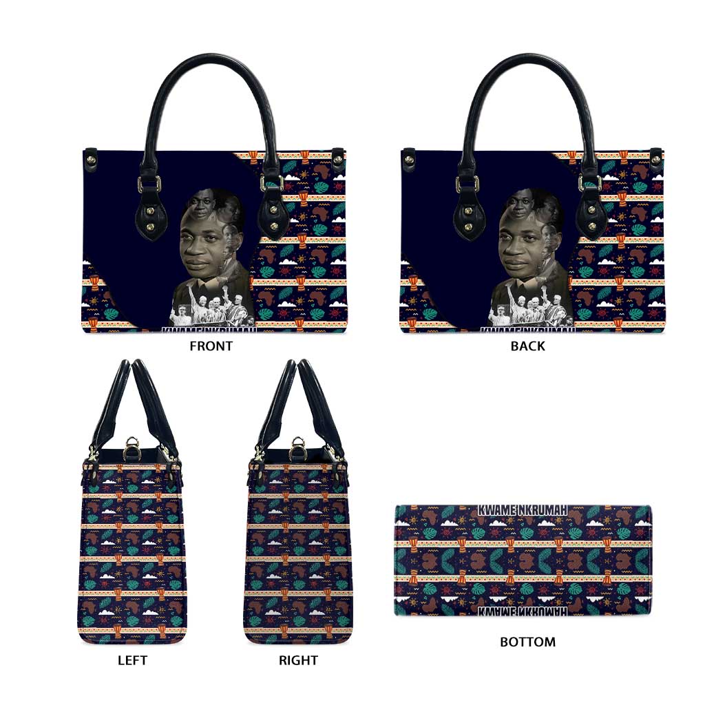 Kwame Nkrumah Leather Bag Ghana Pan-African Print Design Portrait and Anti-Colonial Legacy Tribute - Wonder Print Shop