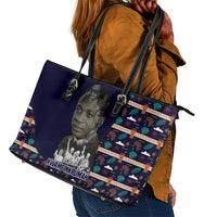 Kwame Nkrumah Leather Tote Bag Ghana Pan-African Print Design Portrait and Anti-Colonial Legacy Tribute - Wonder Print Shop