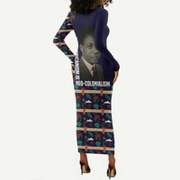 Kwame Nkrumah Long Sleeve Bodycon Dress Ghana Pan-African Print Design Portrait and Anti-Colonial Legacy Tribute - Wonder Print Shop