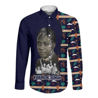 Kwame Nkrumah Long Sleeve Button Shirt Ghana Pan-African Print Design Portrait and Anti-Colonial Legacy Tribute - Wonder Print Shop