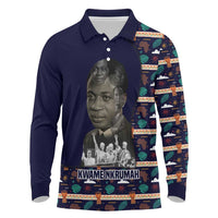 Kwame Nkrumah Long Sleeve Polo Shirt Ghana Pan-African Print Design Portrait and Anti-Colonial Legacy Tribute - Wonder Print Shop