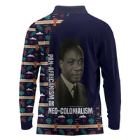 Kwame Nkrumah Long Sleeve Polo Shirt Ghana Pan-African Print Design Portrait and Anti-Colonial Legacy Tribute - Wonder Print Shop