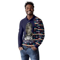 Kwame Nkrumah Long Sleeve Polo Shirt Ghana Pan-African Print Design Portrait and Anti-Colonial Legacy Tribute - Wonder Print Shop