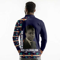 Kwame Nkrumah Long Sleeve Polo Shirt Ghana Pan-African Print Design Portrait and Anti-Colonial Legacy Tribute - Wonder Print Shop