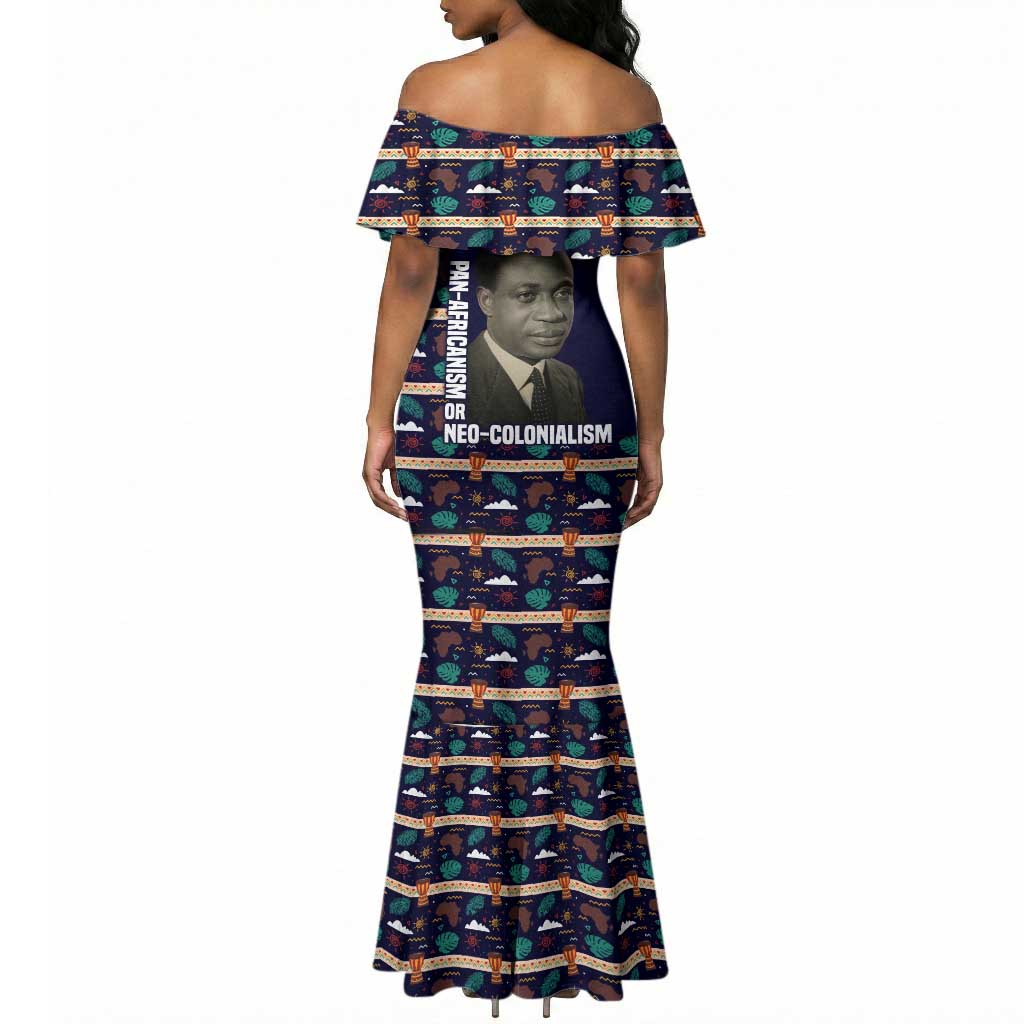 Kwame Nkrumah Mermaid Dress Ghana Pan-African Print Design Portrait and Anti-Colonial Legacy Tribute - Wonder Print Shop