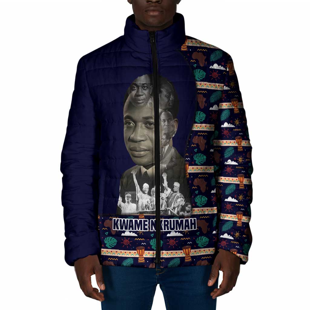 Kwame Nkrumah Padded Jacket Ghana Pan-African Print Design Portrait and Anti-Colonial Legacy Tribute - Wonder Print Shop