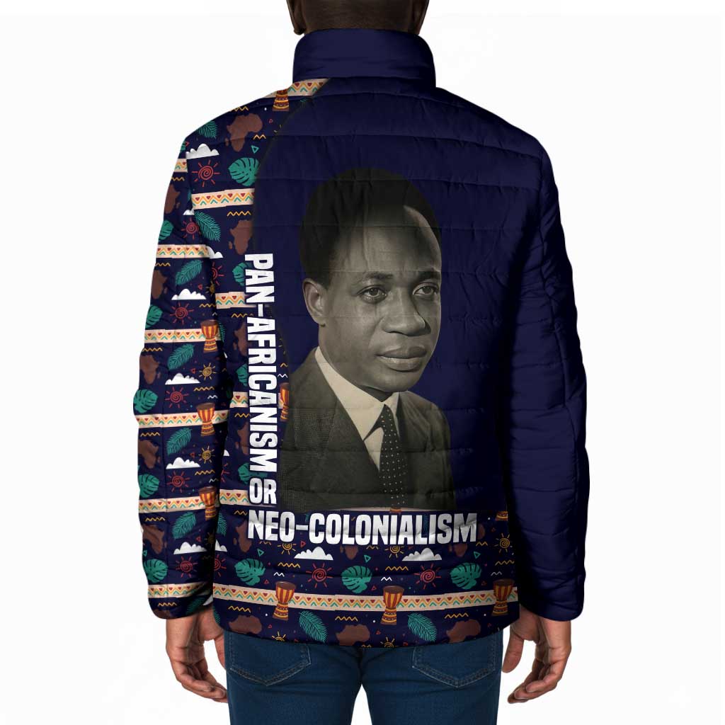 Kwame Nkrumah Padded Jacket Ghana Pan-African Print Design Portrait and Anti-Colonial Legacy Tribute - Wonder Print Shop