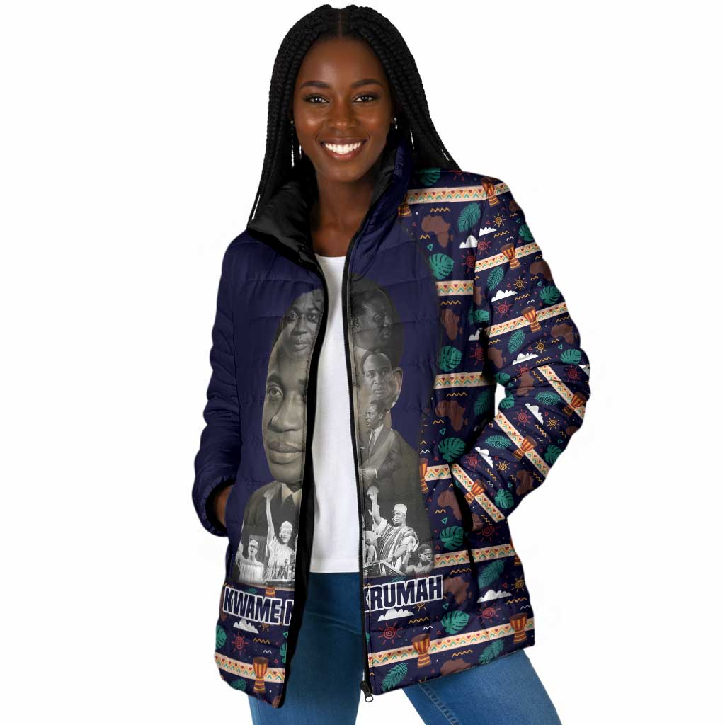 Kwame Nkrumah Padded Jacket Ghana Pan-African Print Design Portrait and Anti-Colonial Legacy Tribute - Wonder Print Shop