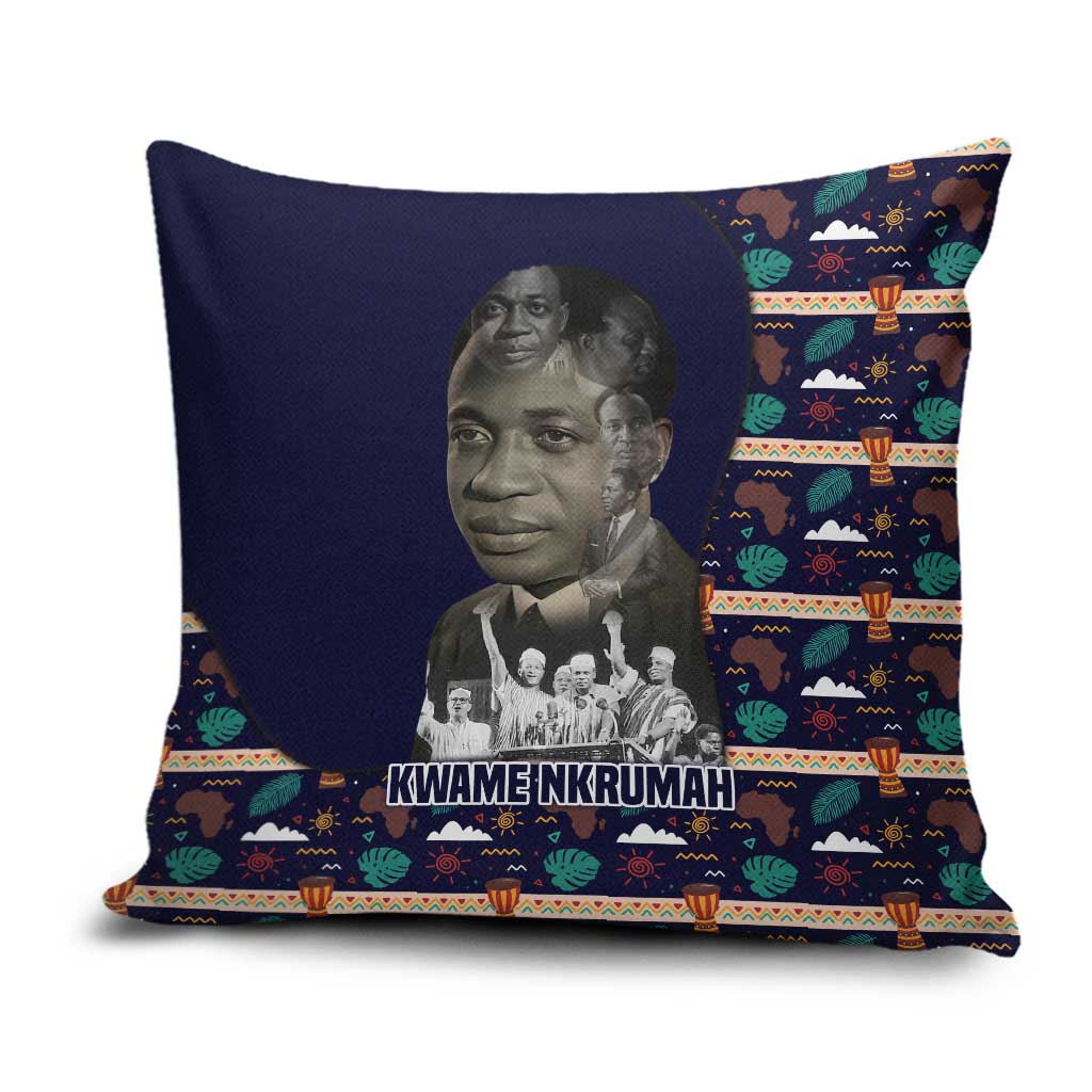Kwame Nkrumah Pillow Cover Ghana Pan-African Print Design Portrait and Anti-Colonial Legacy Tribute - Wonder Print Shop