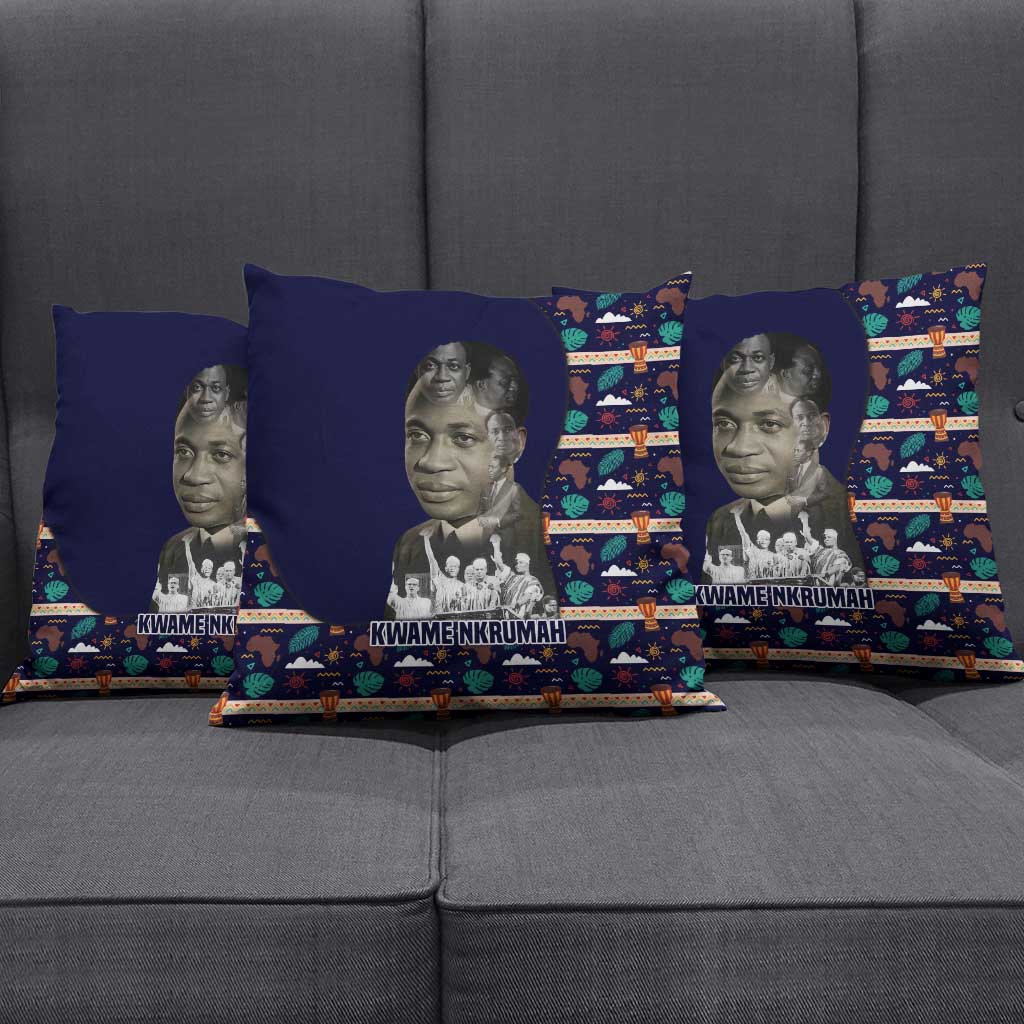 Kwame Nkrumah Pillow Cover Ghana Pan-African Print Design Portrait and Anti-Colonial Legacy Tribute - Wonder Print Shop