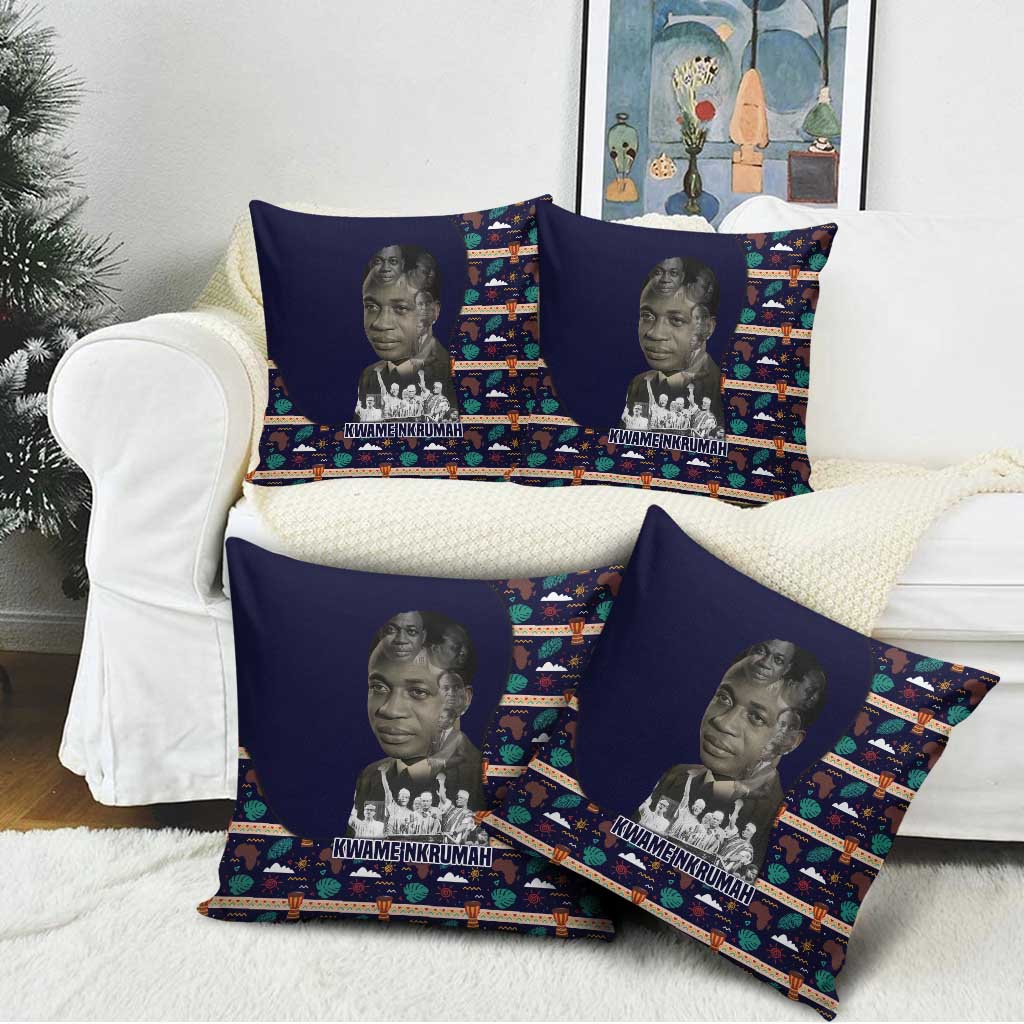Kwame Nkrumah Pillow Cover Ghana Pan-African Print Design Portrait and Anti-Colonial Legacy Tribute - Wonder Print Shop