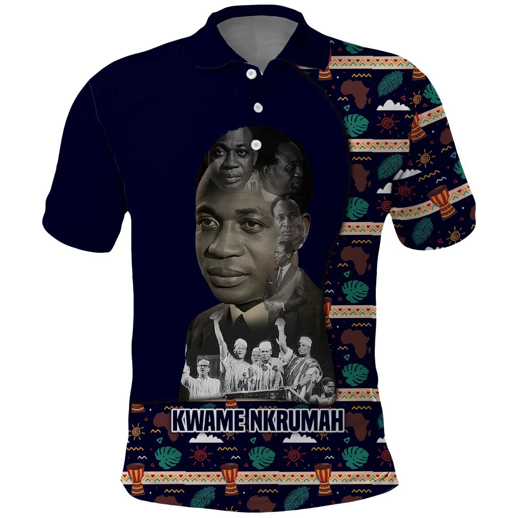 Kwame Nkrumah Polo Shirt Ghana Pan-African Print Design Portrait and Anti-Colonial Legacy Tribute - Wonder Print Shop