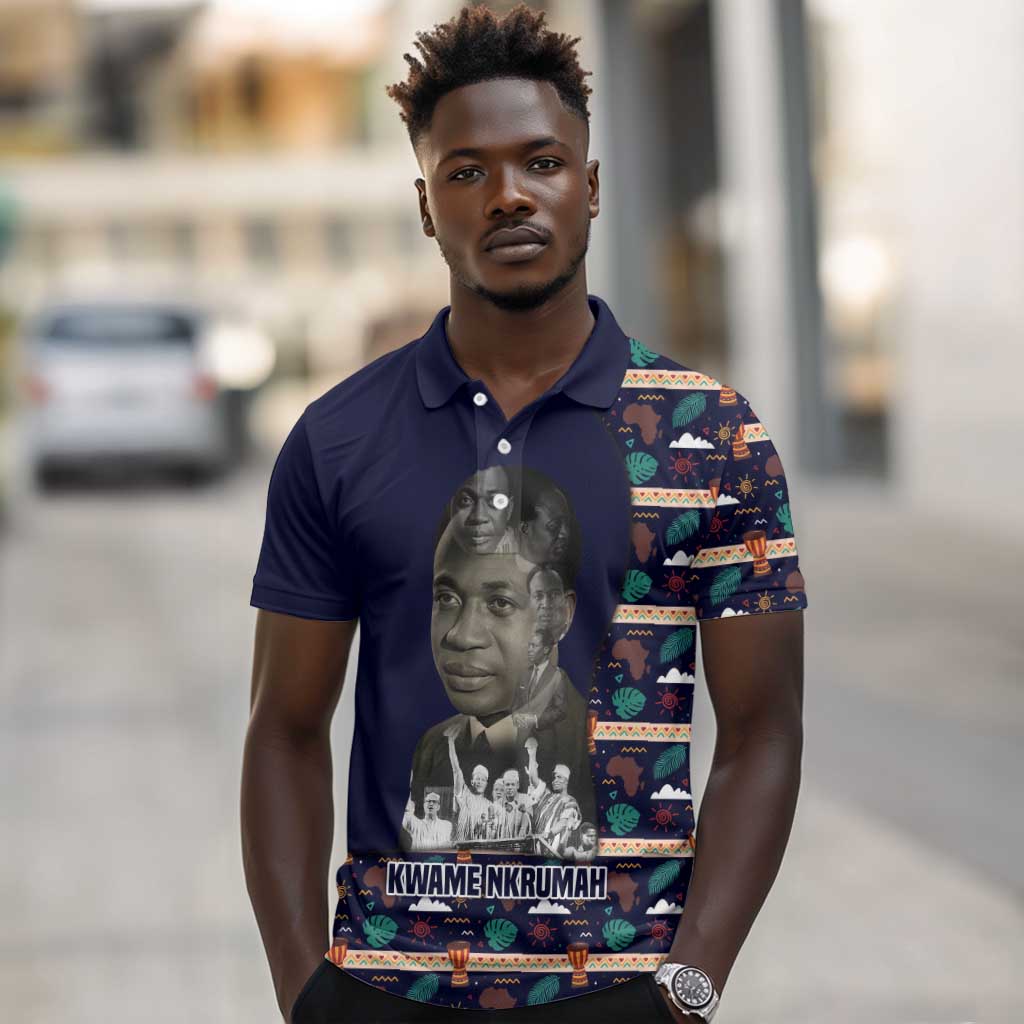 Kwame Nkrumah Polo Shirt Ghana Pan-African Print Design Portrait and Anti-Colonial Legacy Tribute - Wonder Print Shop