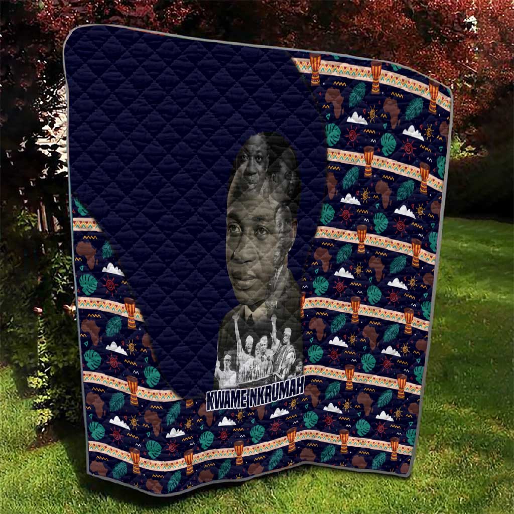 Kwame Nkrumah Quilt Ghana Pan-African Print Design Portrait and Anti-Colonial Legacy Tribute - Wonder Print Shop