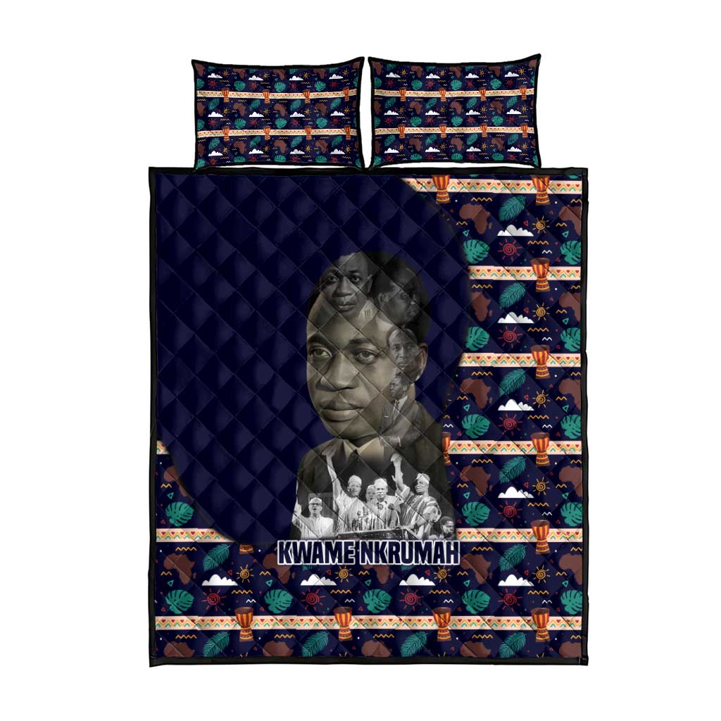 Kwame Nkrumah Quilt Bed Set Ghana Pan-African Print Design Portrait and Anti-Colonial Legacy Tribute - Wonder Print Shop