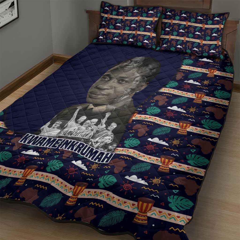 Kwame Nkrumah Quilt Bed Set Ghana Pan-African Print Design Portrait and Anti-Colonial Legacy Tribute - Wonder Print Shop