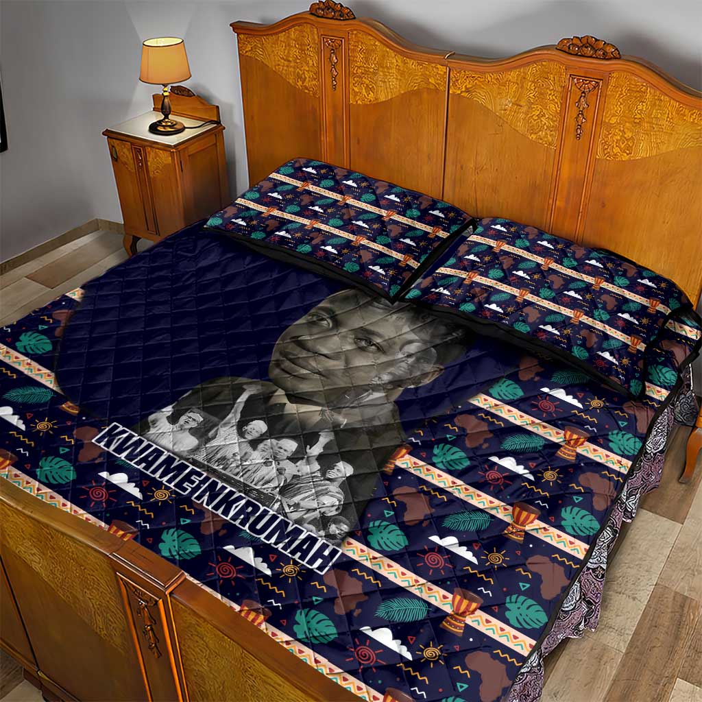 Kwame Nkrumah Quilt Bed Set Ghana Pan-African Print Design Portrait and Anti-Colonial Legacy Tribute - Wonder Print Shop