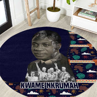 Kwame Nkrumah Round Carpet Ghana Pan-African Print Design Portrait and Anti-Colonial Legacy Tribute - Wonder Print Shop