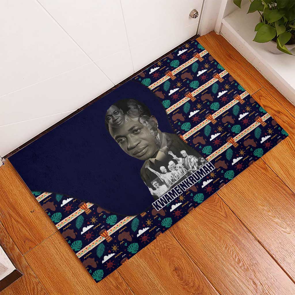 Kwame Nkrumah Rubber Doormat Ghana Pan-African Print Design Portrait and Anti-Colonial Legacy Tribute - Wonder Print Shop