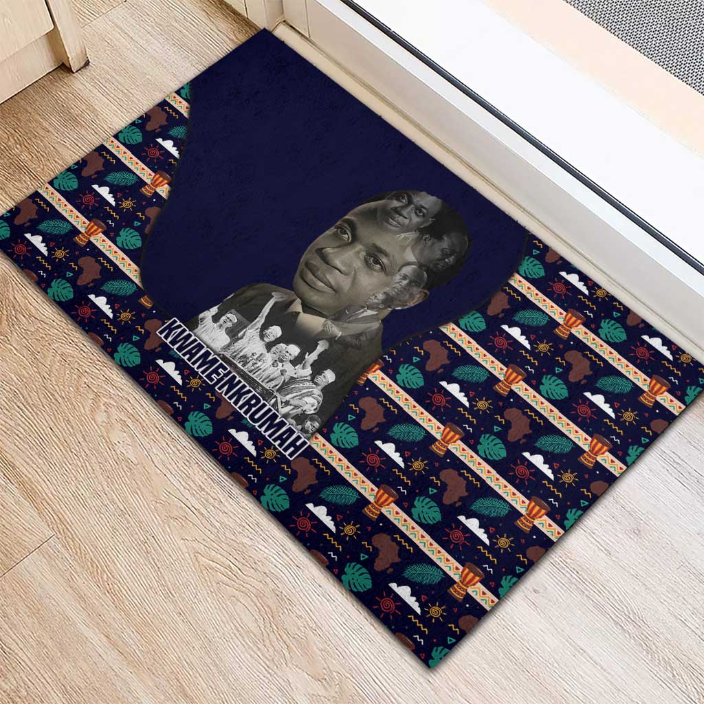Kwame Nkrumah Rubber Doormat Ghana Pan-African Print Design Portrait and Anti-Colonial Legacy Tribute - Wonder Print Shop