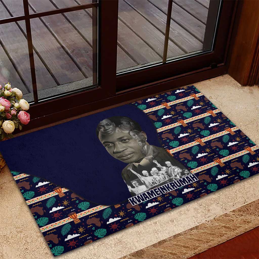 Kwame Nkrumah Rubber Doormat Ghana Pan-African Print Design Portrait and Anti-Colonial Legacy Tribute - Wonder Print Shop