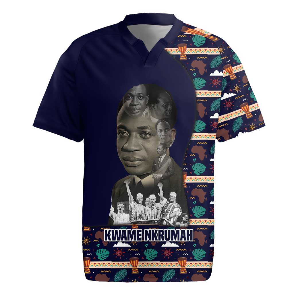 Kwame Nkrumah Rugby Jersey Ghana Pan-African Print Design Portrait and Anti-Colonial Legacy Tribute - Wonder Print Shop