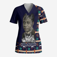 Kwame Nkrumah Scrub Top Ghana Pan-African Print Design Portrait and Anti-Colonial Legacy Tribute - Wonder Print Shop