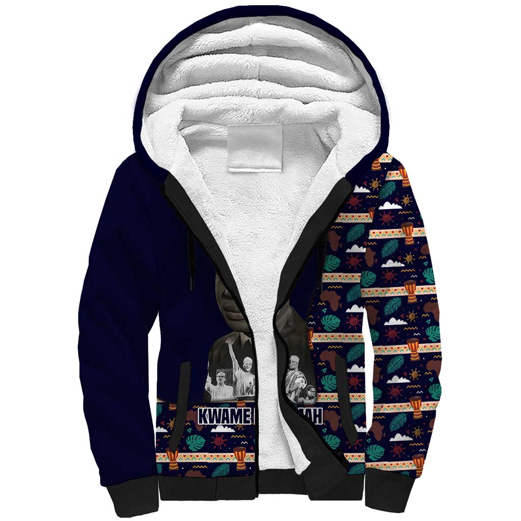 Kwame Nkrumah Sherpa Hoodie Ghana Pan-African Print Design Portrait and Anti-Colonial Legacy Tribute - Wonder Print Shop