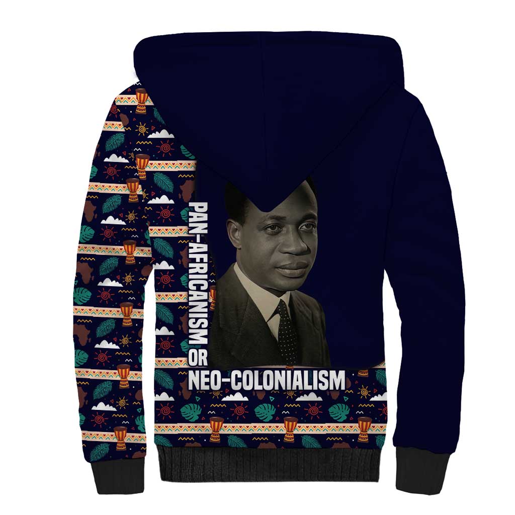 Kwame Nkrumah Sherpa Hoodie Ghana Pan-African Print Design Portrait and Anti-Colonial Legacy Tribute - Wonder Print Shop