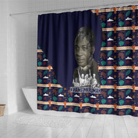 Kwame Nkrumah Shower Curtain Ghana Pan-African Print Design Portrait and Anti-Colonial Legacy Tribute - Wonder Print Shop