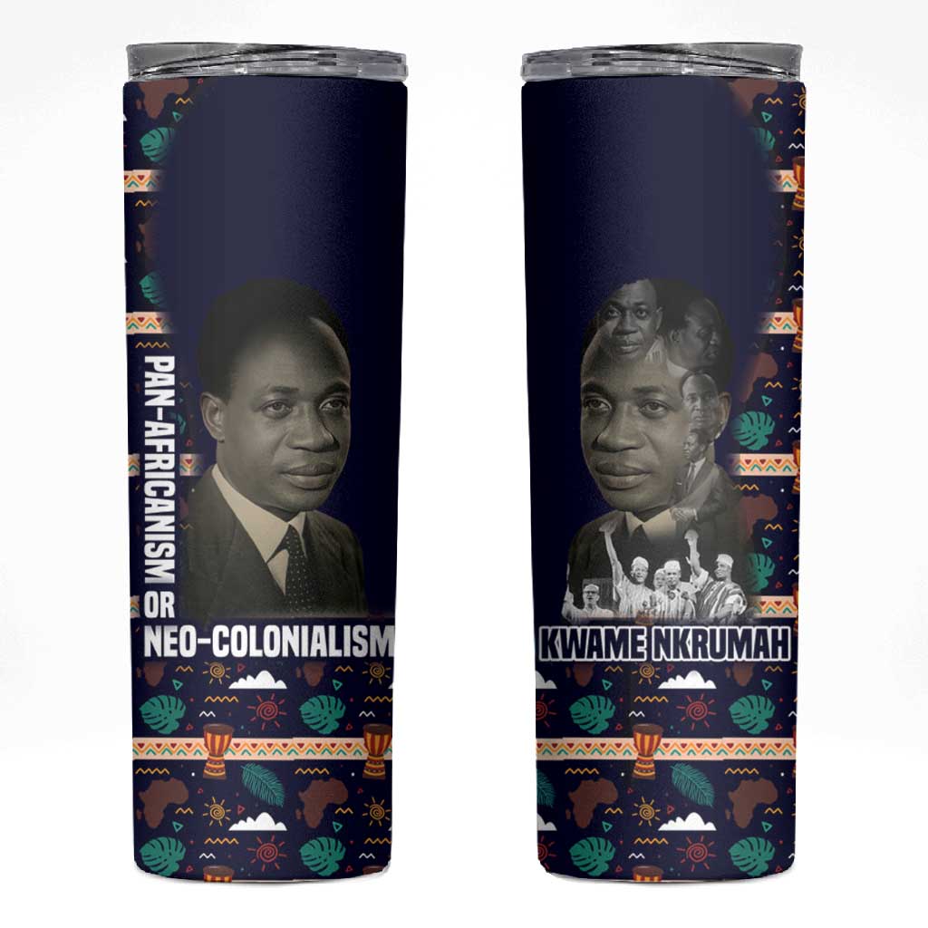 Kwame Nkrumah Skinny Tumbler Ghana Pan-African Print Design Portrait and Anti-Colonial Legacy Tribute - Wonder Print Shop