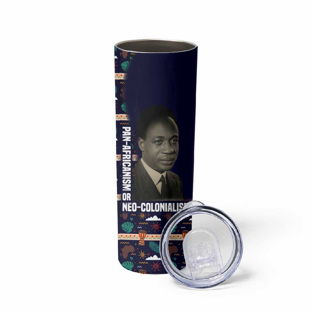 Kwame Nkrumah Skinny Tumbler Ghana Pan-African Print Design Portrait and Anti-Colonial Legacy Tribute - Wonder Print Shop