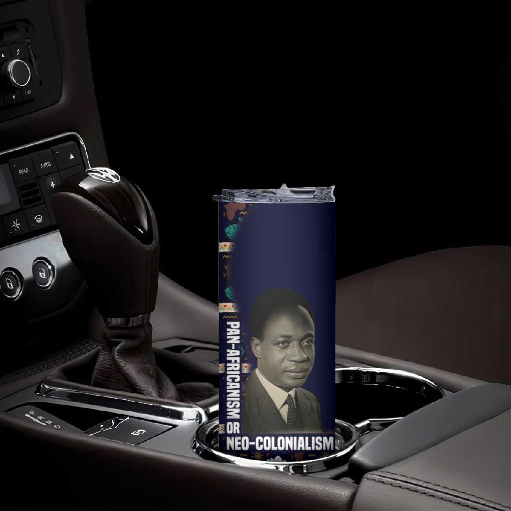Kwame Nkrumah Skinny Tumbler Ghana Pan-African Print Design Portrait and Anti-Colonial Legacy Tribute - Wonder Print Shop