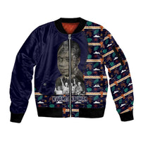 Kwame Nkrumah Sleeve Zip Bomber Jacket Ghana Pan-African Print Design Portrait and Anti-Colonial Legacy Tribute - Wonder Print Shop