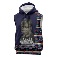 Kwame Nkrumah Sleeveless Hoodie Ghana Pan-African Print Design Portrait and Anti-Colonial Legacy Tribute - Wonder Print Shop