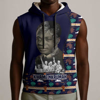 Kwame Nkrumah Sleeveless Hoodie Ghana Pan-African Print Design Portrait and Anti-Colonial Legacy Tribute - Wonder Print Shop