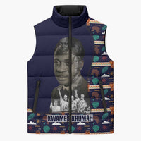 Kwame Nkrumah Sleeveless Puffer Jacket Ghana Pan-African Print Design Portrait and Anti-Colonial Legacy Tribute - Wonder Print Shop