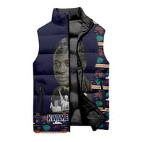 Kwame Nkrumah Sleeveless Puffer Jacket Ghana Pan-African Print Design Portrait and Anti-Colonial Legacy Tribute - Wonder Print Shop