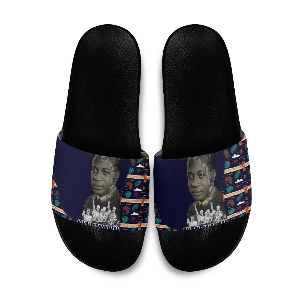 Kwame Nkrumah Slide Sandals Ghana Pan-African Print Design Portrait and Anti-Colonial Legacy Tribute - Wonder Print Shop