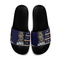 Kwame Nkrumah Slide Sandals Ghana Pan-African Print Design Portrait and Anti-Colonial Legacy Tribute - Wonder Print Shop