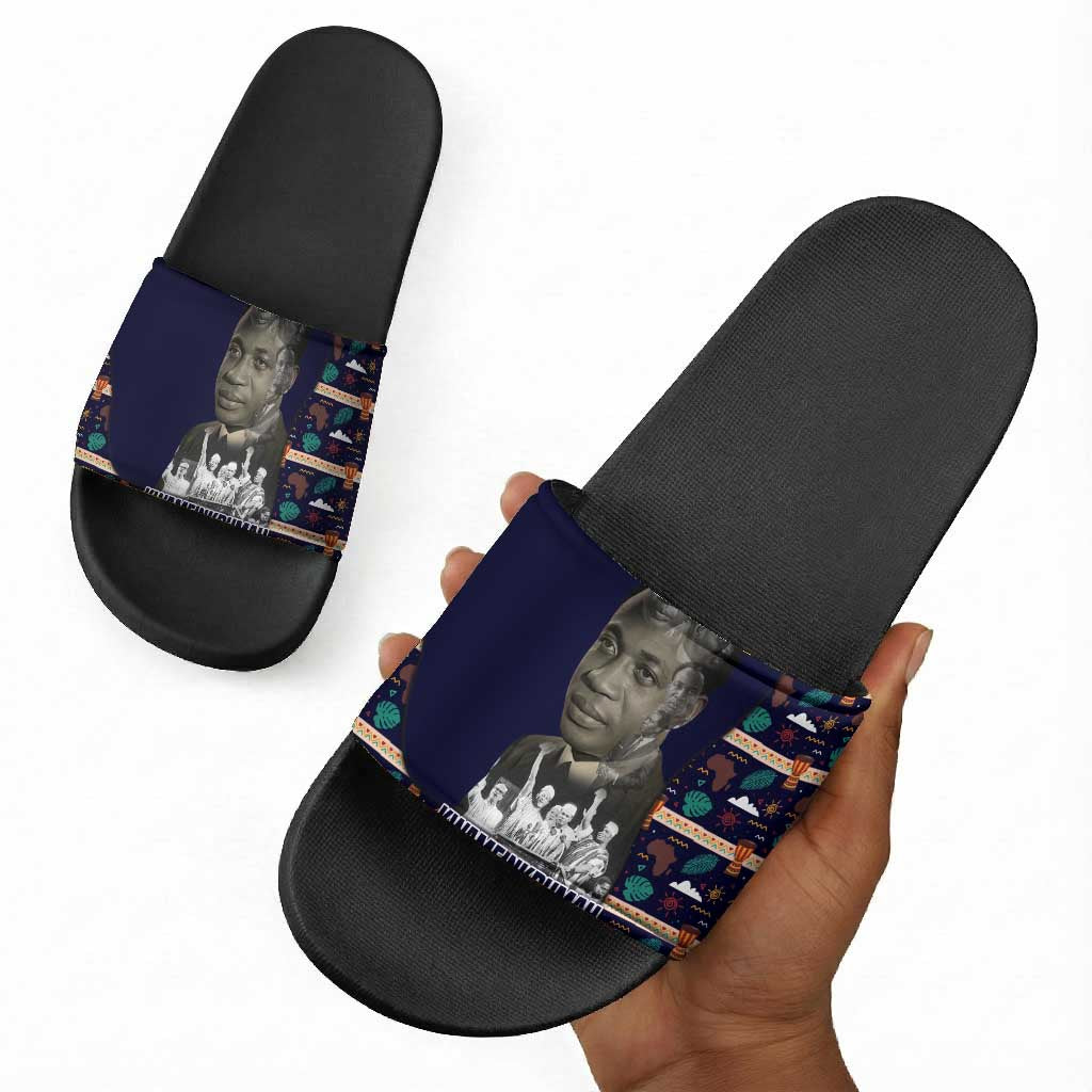 Kwame Nkrumah Slide Sandals Ghana Pan-African Print Design Portrait and Anti-Colonial Legacy Tribute - Wonder Print Shop