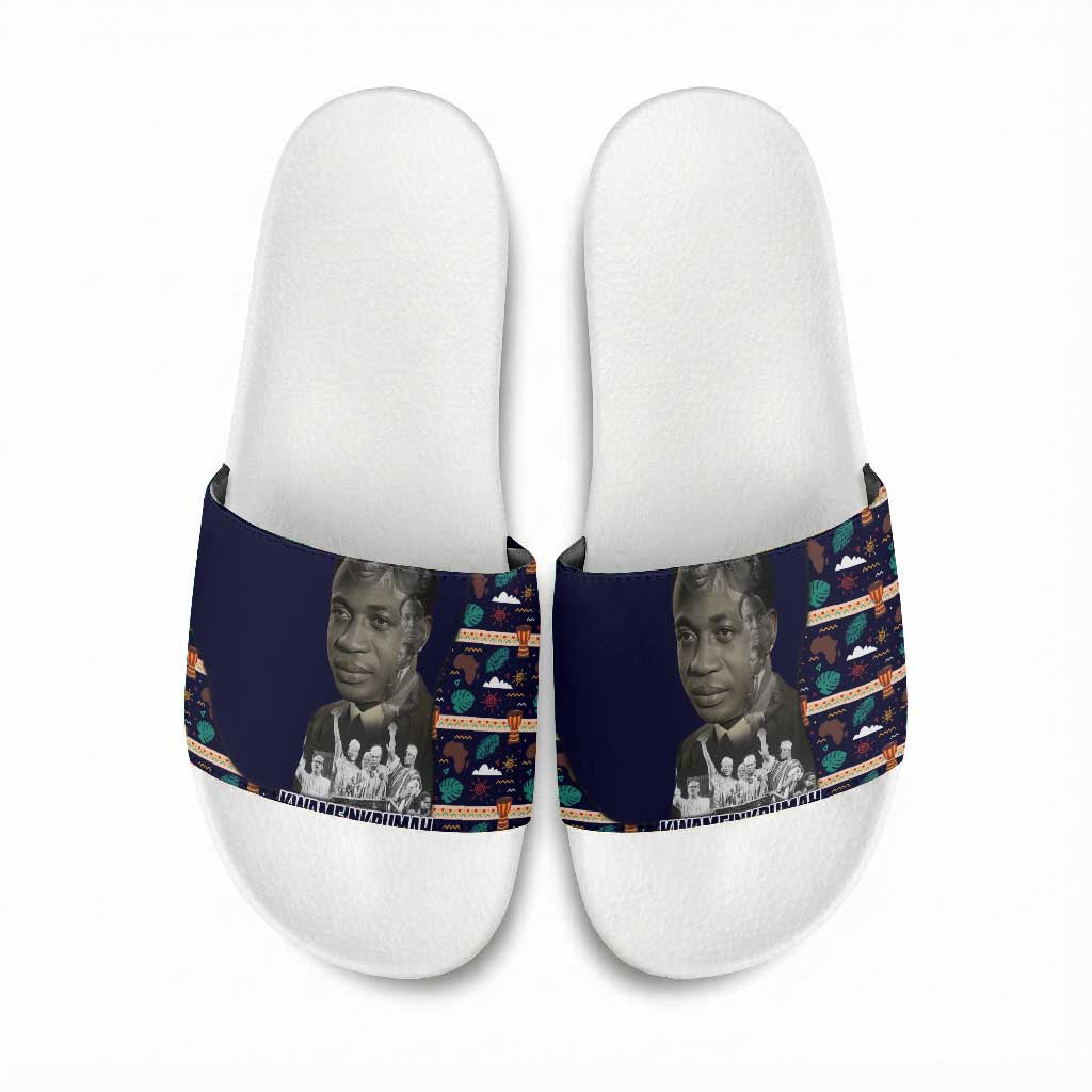 Kwame Nkrumah Slide Sandals Ghana Pan-African Print Design Portrait and Anti-Colonial Legacy Tribute - Wonder Print Shop