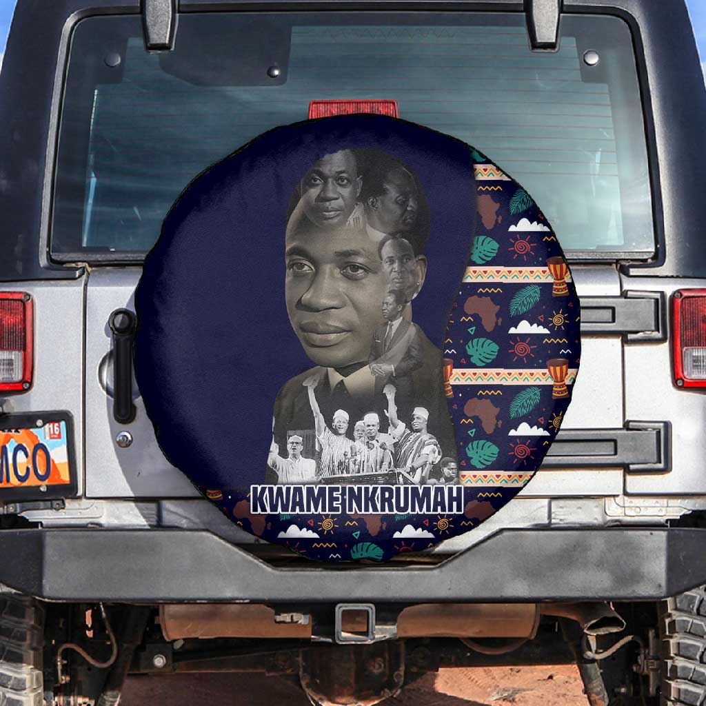 Kwame Nkrumah Spare Tire Cover Ghana Pan-African Print Design Portrait and Anti-Colonial Legacy Tribute - Wonder Print Shop
