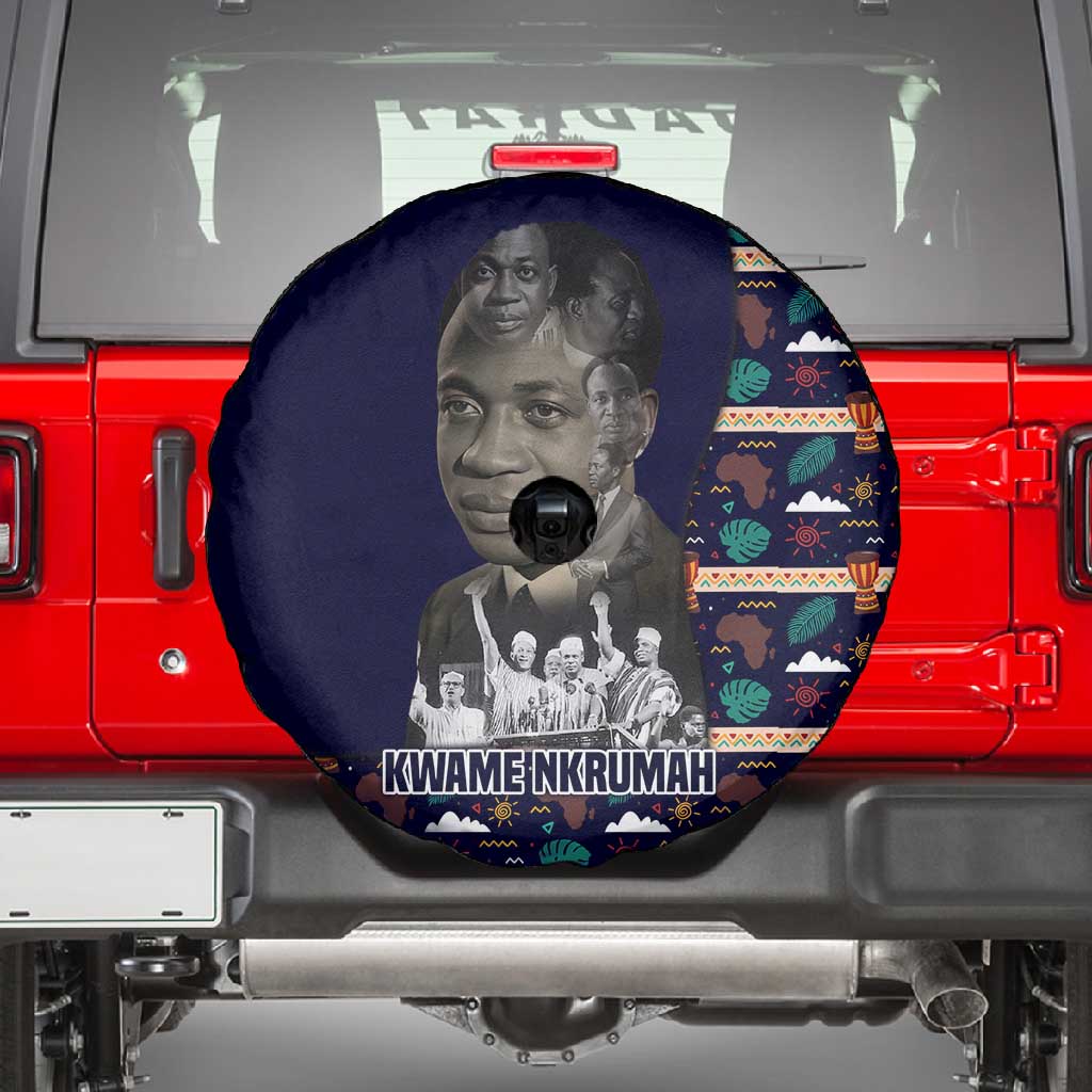 Kwame Nkrumah Spare Tire Cover Ghana Pan-African Print Design Portrait and Anti-Colonial Legacy Tribute - Wonder Print Shop