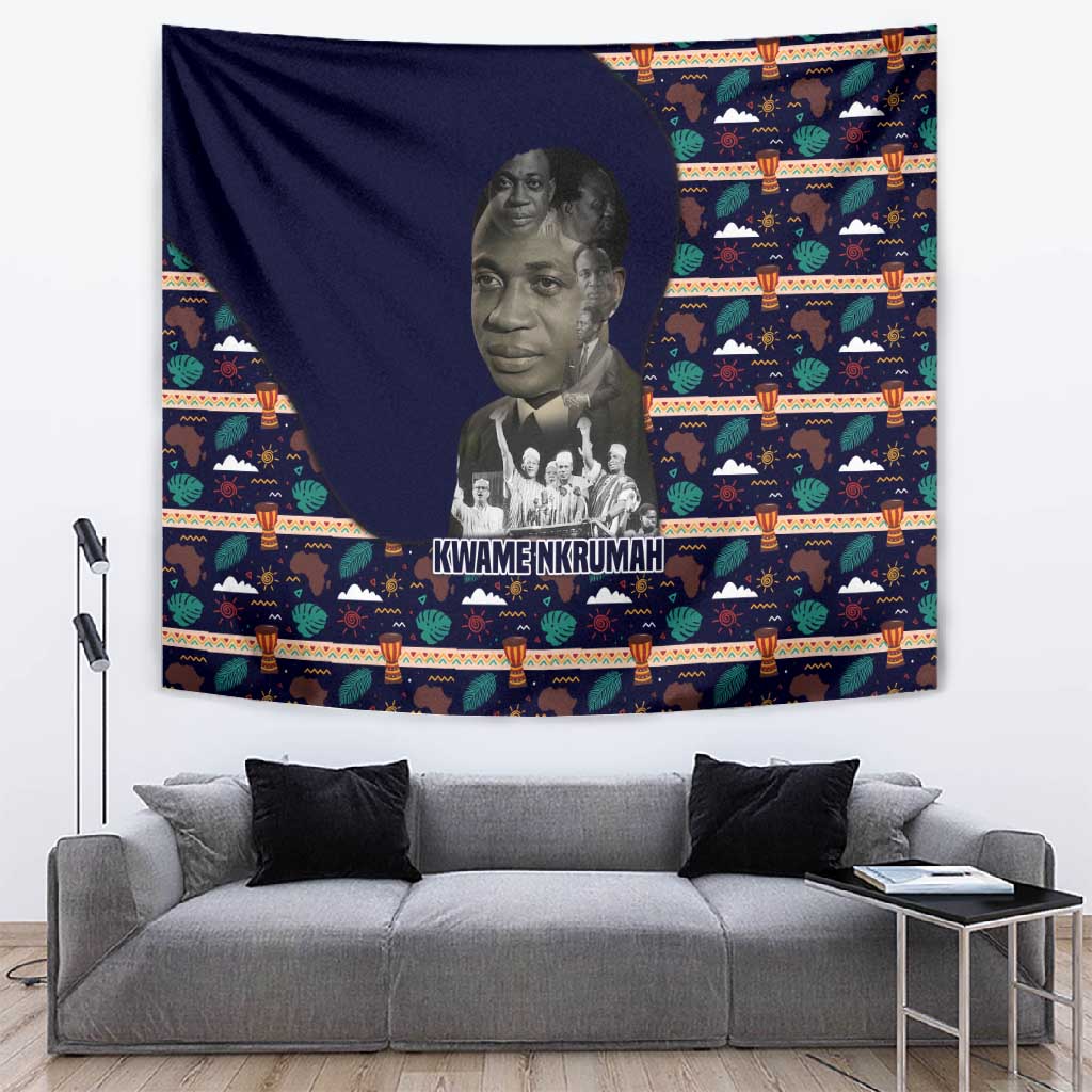 Kwame Nkrumah Tapestry Ghana Pan-African Print Design Portrait and Anti-Colonial Legacy Tribute - Wonder Print Shop