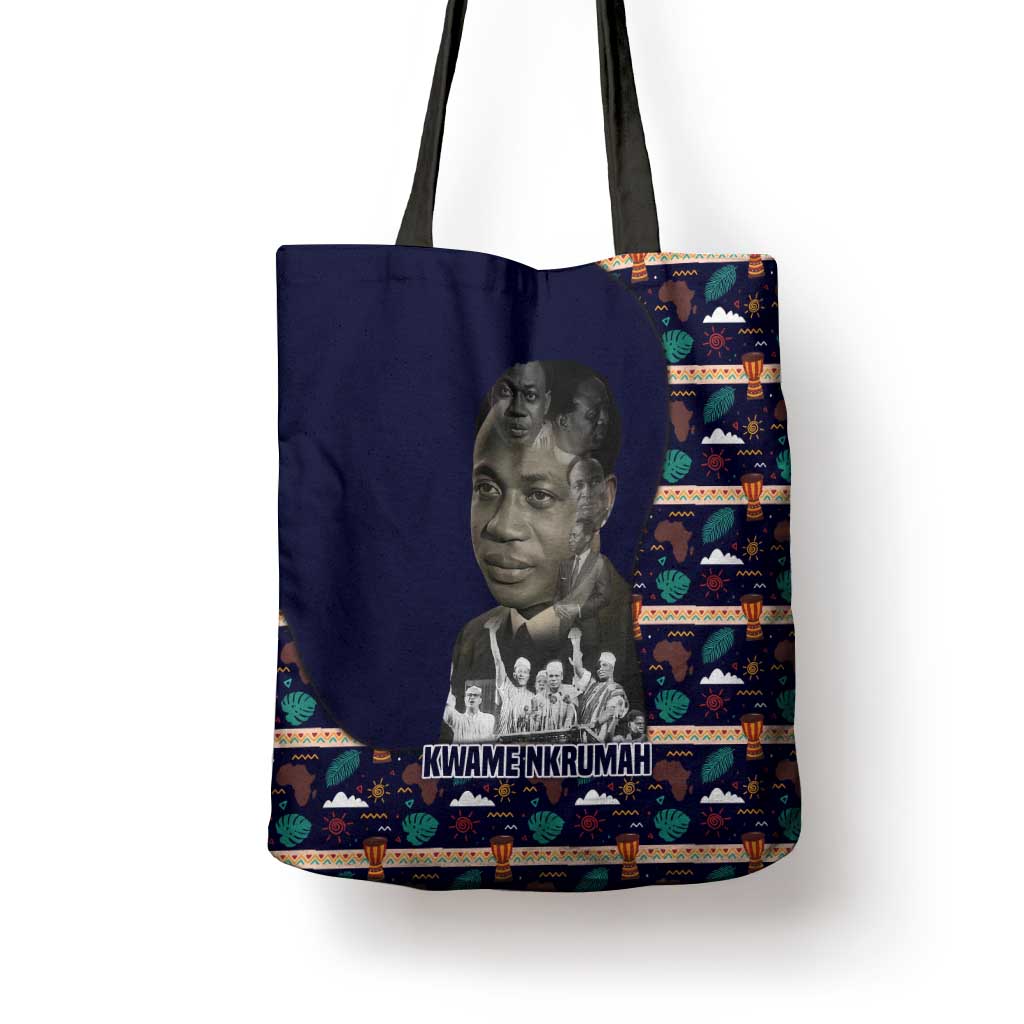 Kwame Nkrumah Tote Bag Ghana Pan-African Print Design Portrait and Anti-Colonial Legacy Tribute - Wonder Print Shop