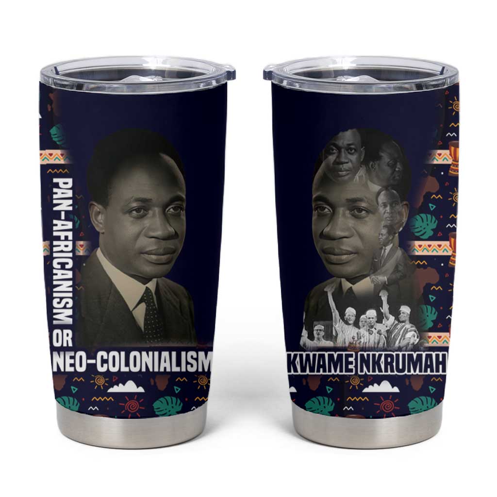 Kwame Nkrumah Tumbler Cup Ghana Pan-African Print Design Portrait and Anti-Colonial Legacy Tribute - Wonder Print Shop